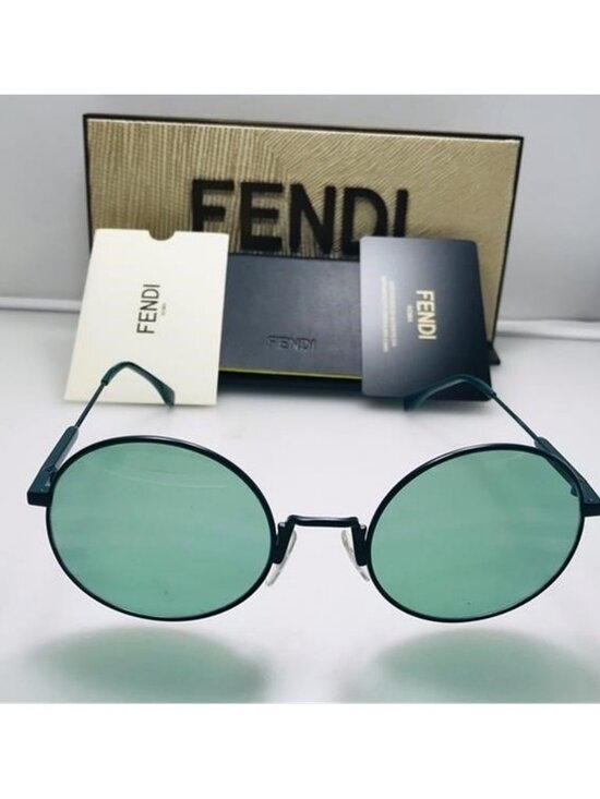 Green 0248 Waves Ff0248s Stripe Flash Mirrored Round Runway Sunglasses main image 10